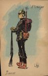Vintage Postcard Militaria Germany Pioneer