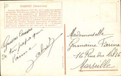 Vintage Postcard Militaria Fabert Lorraine