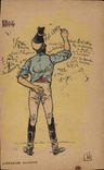 Vintage Postcard Militaria Literature soldier 1804