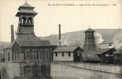 Postal Mina Minas San Etienne los pozos de Cahtelus