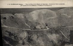 Vintage Postcard Mines Mines Boisselle Somme Hole blast of the road of Bapaume Entree of the underground shelter