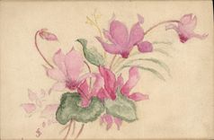 CPA Fantaisie (dessin a la main) Fleurs