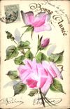 CPA Fantaisie (dessin a la main) Fleurs
