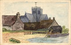 CPA Fantaisie (dessin a la main) Eglise 