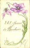 CPA Fantaisie (dessin a la main) Fleurs