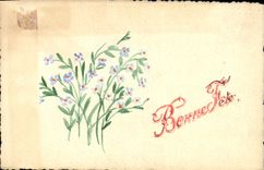 CPA Fantaisie (dessin a la main) Fleurs