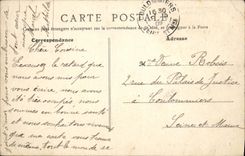 Vintage Postcard Castle Ruins of Montaiguillon leaning towers close Holy Villiers Georges