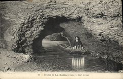 CPA Grotte Grottes Grottes de la Balme Sur le lac