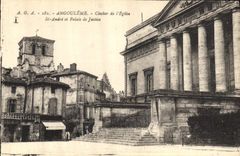 CPA Palais de Justice Angouleme Clocher de l'eglise St Andre et Palais de justice 