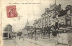 CPA Palais de Justice Bourron L'Hotel de la Paix et la Rue de l'Eglise