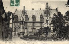 Vintage Postcard Law courts Old Episcopal Palate Beauvais