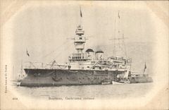 Vintage Postcard Warship Bouvines Garde Dimensions Armours