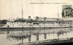 Vintage Postcard Warship Rochefort on Sea Arsenal Bugeaud Cruiser