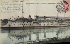 CPA Bateau de Guerre Rochefort sur Mer Arsenal Le Bugeaud Croiseur