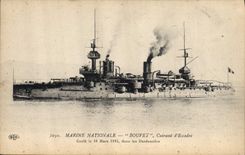 Vintage Postcard Warship Grooving plane Armours Coule squadron in Dardanelles