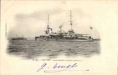 Vintage Postcard Warship Grooving plane Armours squadron has 4 turrets
