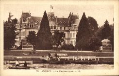 Vintage Postcard Prefecture Annecy Boats
