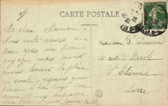 Vintage Postcard Under Aix Prefecture in Provence Fountain of the 9 guns Tram