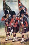 CPA Militaria The Queen's Own Cameron Highlanders the colours