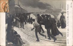 Postal Mina Minas Salón de 1907 el fuego tiene la mina por Thomassin