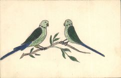 CPA Fantaisie Oiseaux (dessin a la main) 