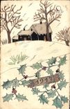 Vintage Postcard Fantasy Year 1917 (drawing has the hand)