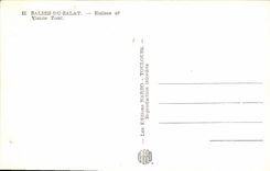 Dirtied Vintage Postcards Castle of Salat Ruins and old woman tower