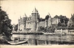 Vintage Postcard Castle of Josselin Frontage on Oust