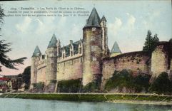 CPA Chateau Josselin Les Bords de l'Oust et le chateau 