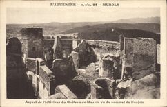 Vintage Postcard Castle Murols Aspect of the interior of the castle of Murols seen of the top of the keep