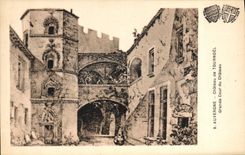 Vintage Postcard Castle of Tournoels Large court of the castle