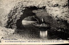 CPA Grottes La Balme les Grottes Interieur des grottes Retour du lac 