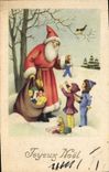 CPA Fantaisie Pere Noel Enfants