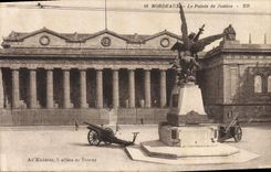 Vintage Postcard Law courts Bordeaux Guns