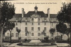 Vintage Postcard Law courts frontage of the street Pavee Bourges