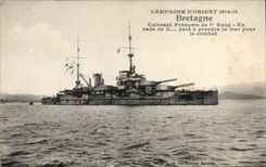 Vintage Postcard Warship Brittany Armours French