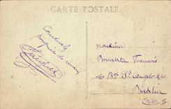 Vintage Postcard Warship Billhook Armours French 1st rank in operation of combat by heavy sea