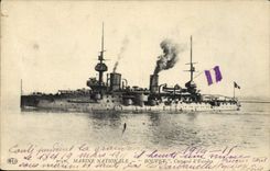 CPA Bateau de Guerre Bouvet Cuirasse d'escadre