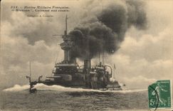 CPA Bateau de Guerre Brennus Cuirasse aux essais
