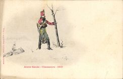 Vintage Postcard Militaria Jeune Keeps Hunters 1815