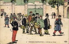 Vintage Postcard Militaria Period of instruction the arrival to the body