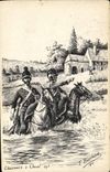 CPA Militaria Chasseurs a cheval 1793