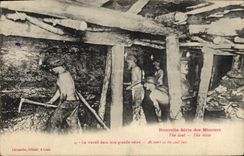 CPA Mine Mines Mineurs Le travail dans une grande veine 
