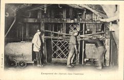 Vintage Postcard Mines Mines Caging of the carriages in the interior