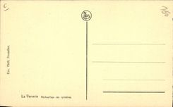 Vintage Postcard the Glassmaking Reheating of the cylinders SIGNAL