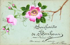 CPA Fantaisie (dessin a la main) Fleurs 