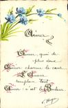CPA Fantaisie (dessin a la main) Fleurs 