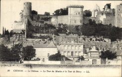 Vintage Postcard Chinon Castle the Tower of the Mill and the Tower of Boissy
