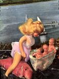 CPM Poupee Poissons Bebes Enfants