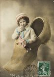 CPA Poupee Enfant Sabot